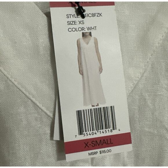 DKNY Women's A Line Tank Dress Linen Breathable Side Slits Pullover Soft Size XS - Picture 3 of 7